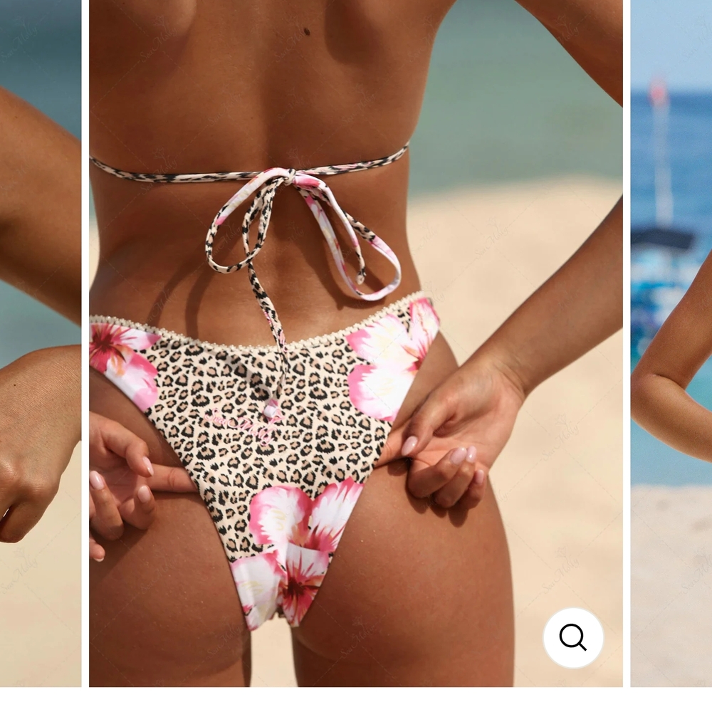 Exotic Floral Leopard Bikini Set - Picture 2 of 9
